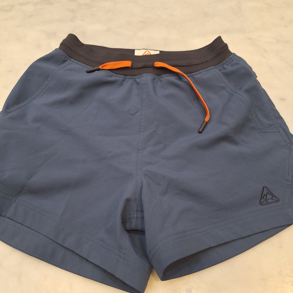 LIVSN Ecotrek Trail Shorts Mens XS Blue Drawstring Hiking Running Activewear